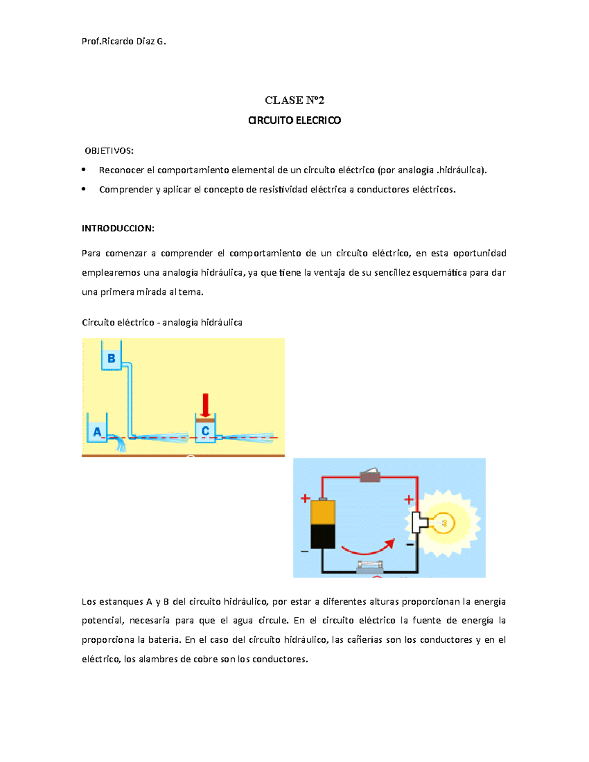 Clase Nº1 Circuito Electrico - CLASE Nº CIRCUITO ELECRICO OBJETIVOS ...