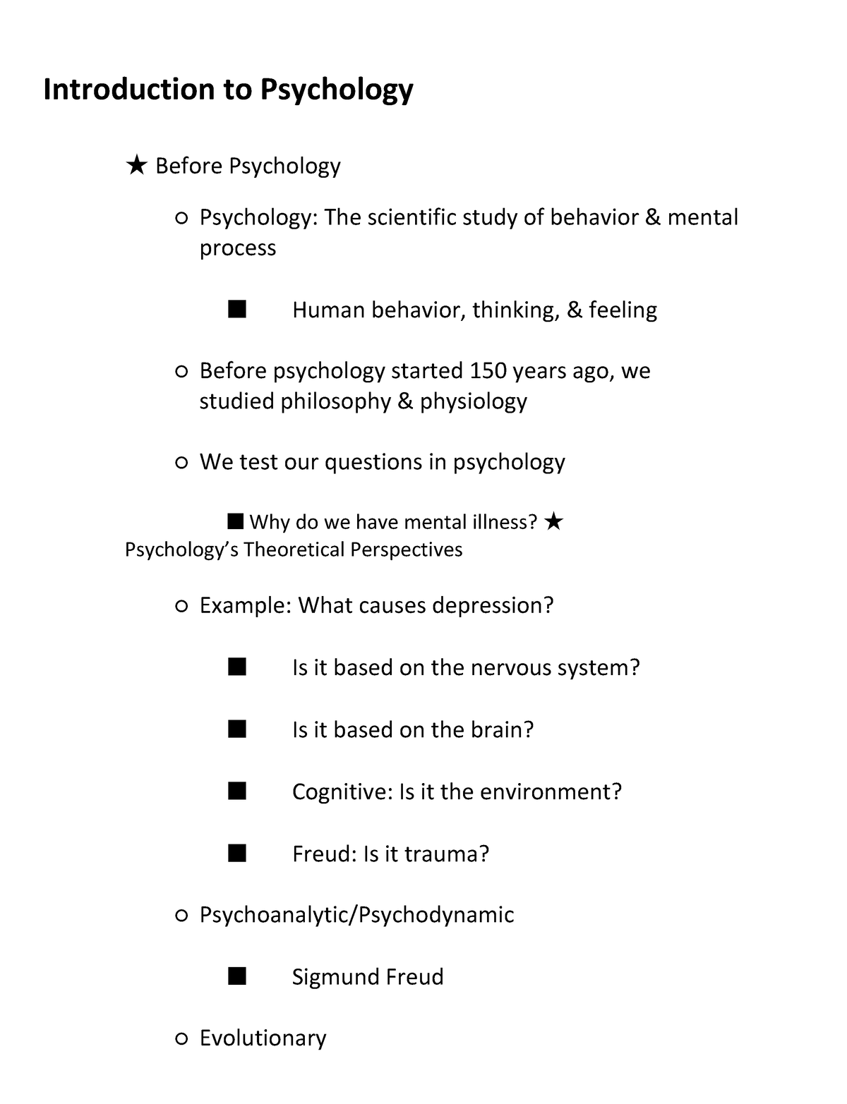 Chapter 1 Introduction to Psychology - Introduction to Psychology ...