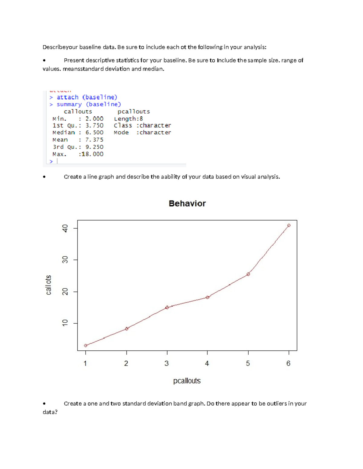 Baseline - shared for understanding - Describeyour baseline data. Be ...