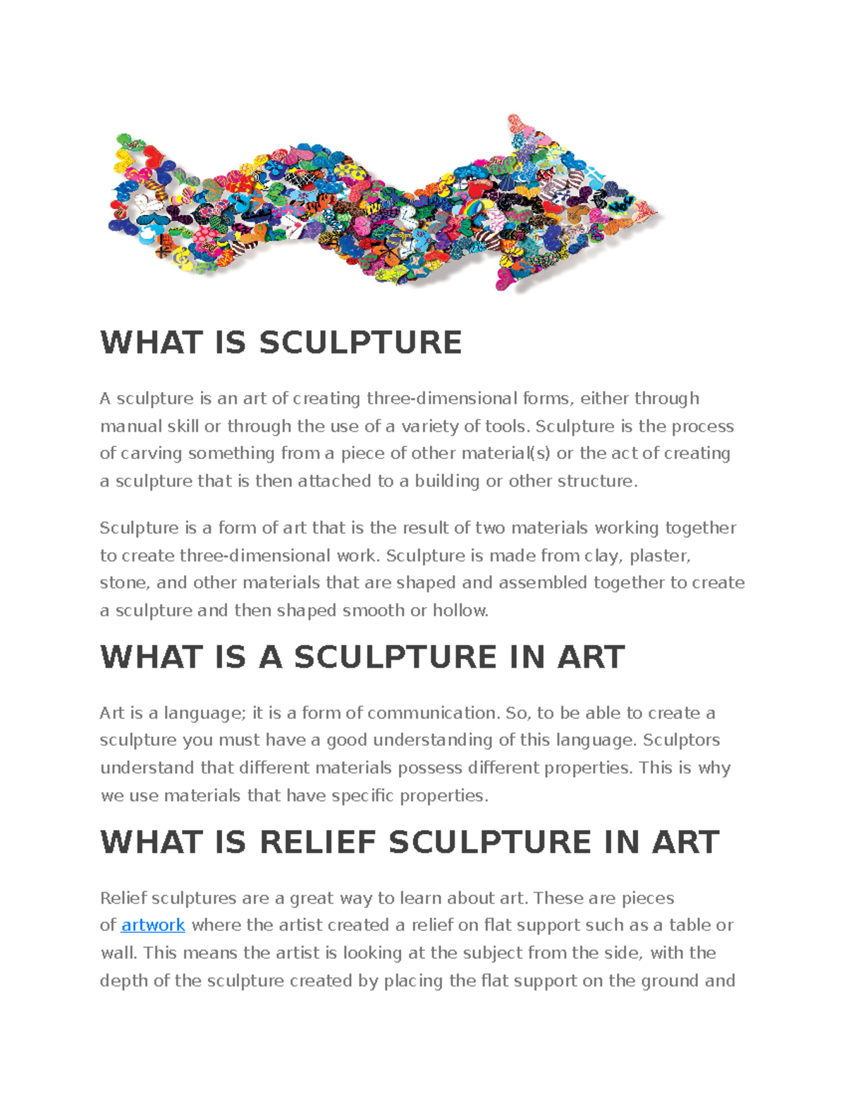 Inbound 8886942406999001488 WHAT IS SCULPTURE A sculpture is