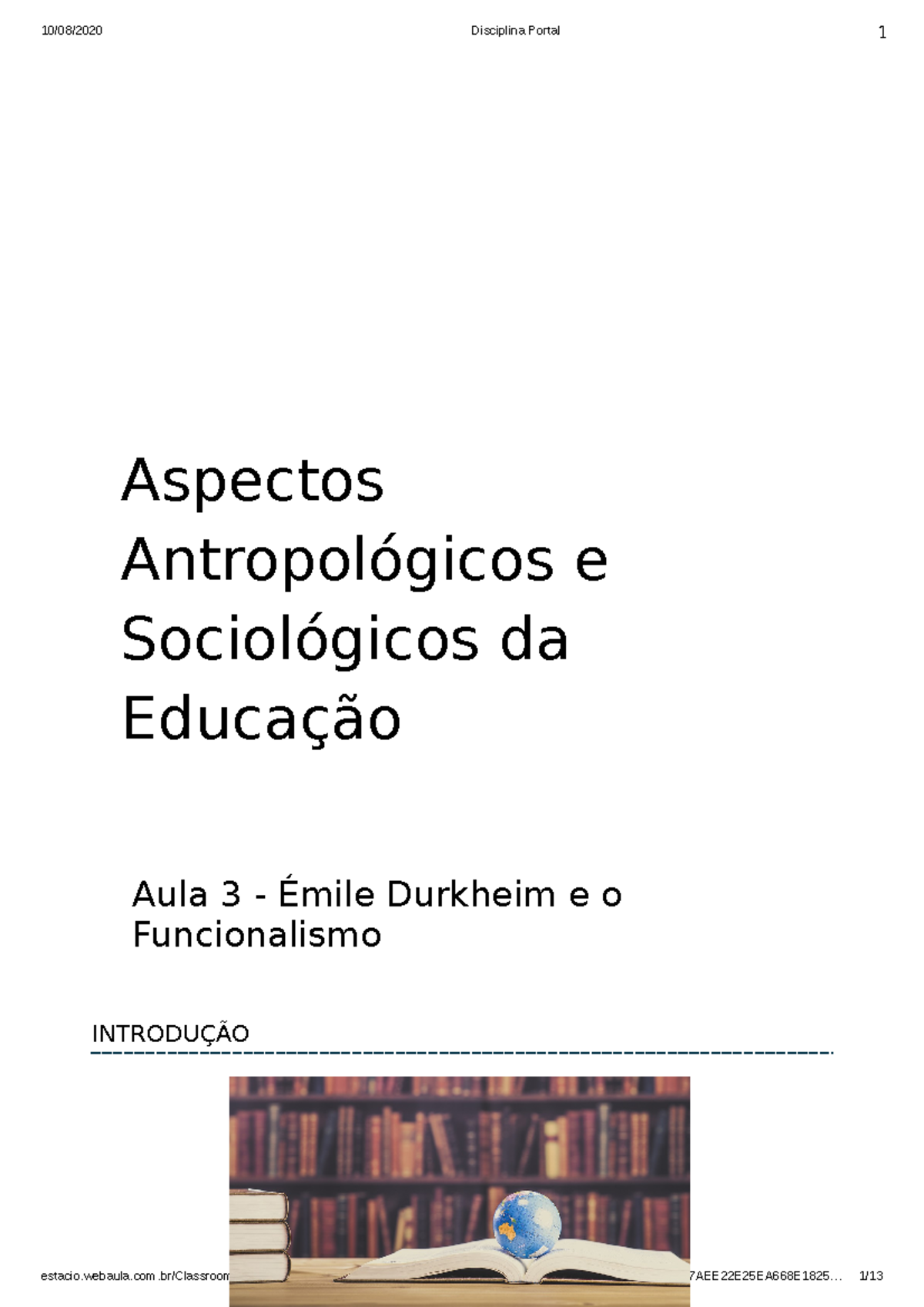 Aspectos Antropológicos E Sociológicos DA Educação-Aula 3 - Aspectos ...