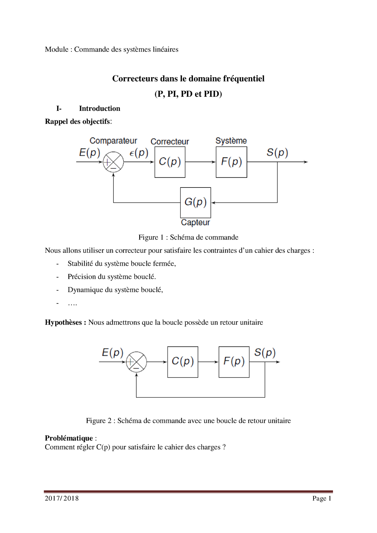 Chapitre-V - Chapitre-V - Module : Commande Des Systèmes Linéaires ...