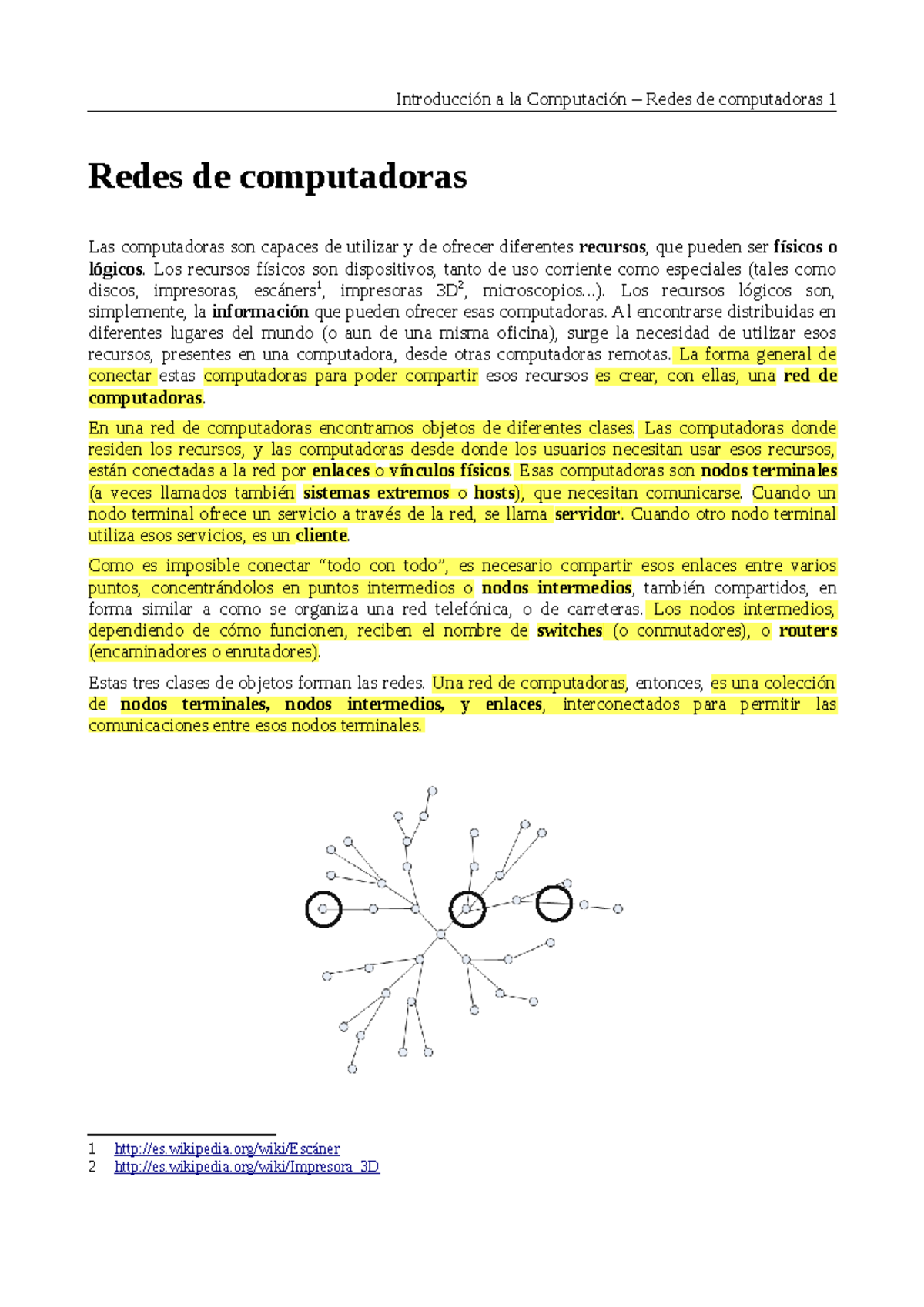 Ic Redes A La Redes De Computadoras 1 Redes De Computadoras Las