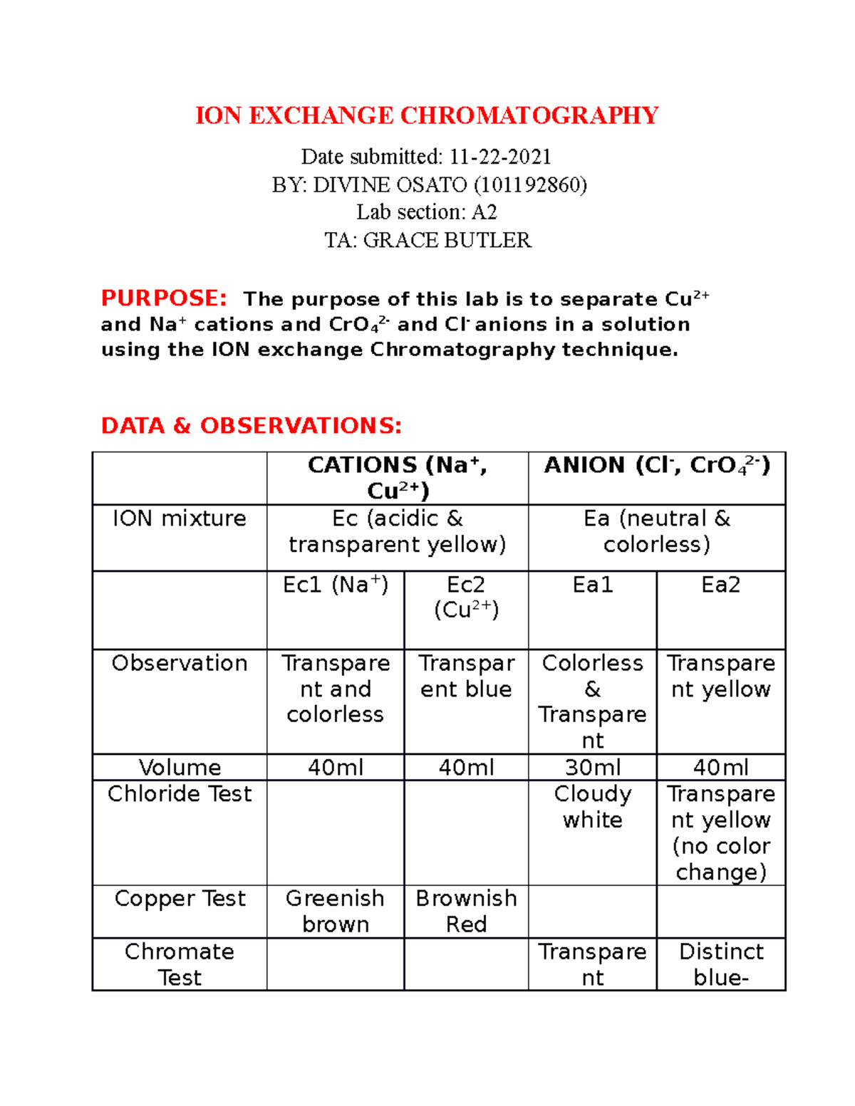 ION Exchange Chromatography Prelab - CHEM253 - Harvard - Studocu