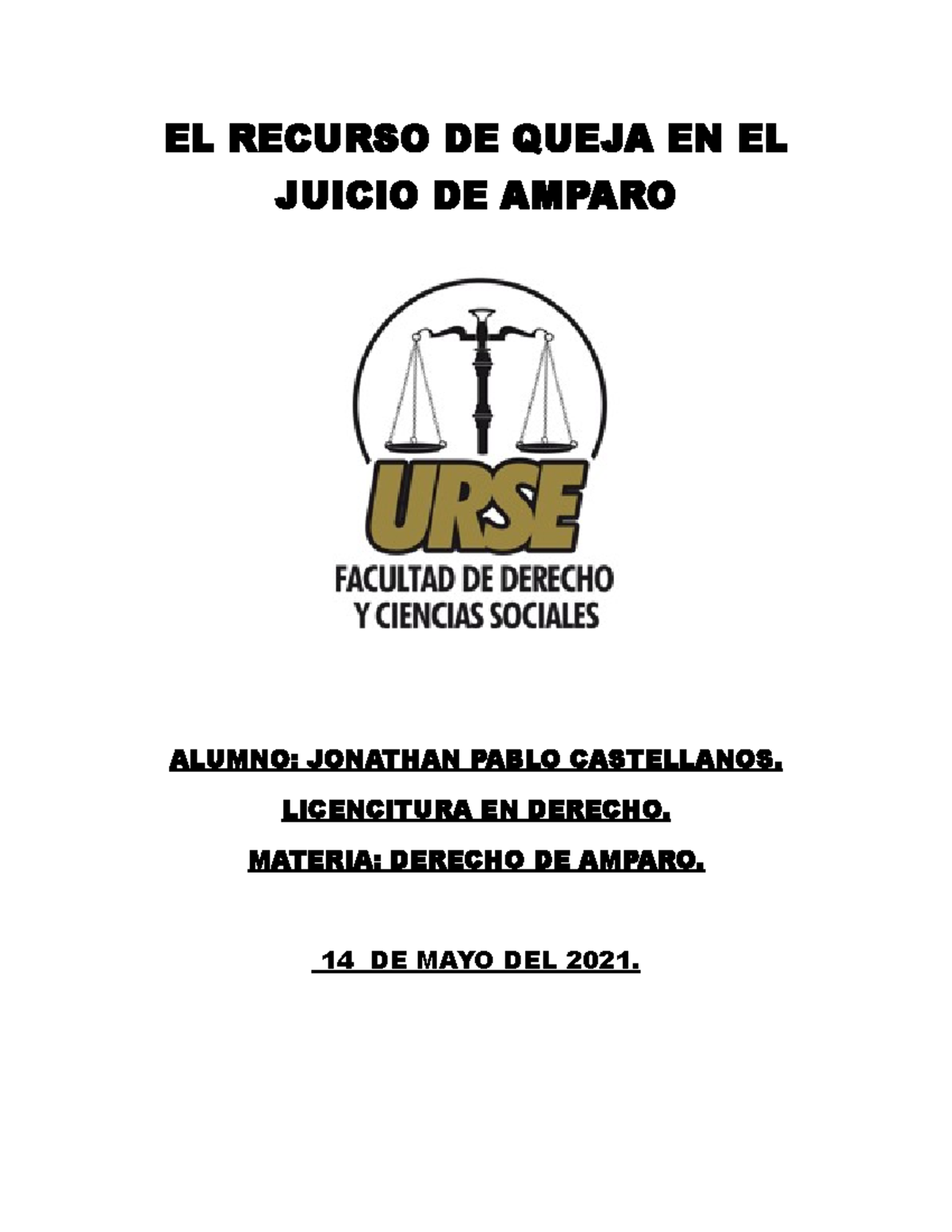 EL Recurso DE Queja EN EL Juicio DE Amparo - EL RECURSO DE QUEJA EN EL ...