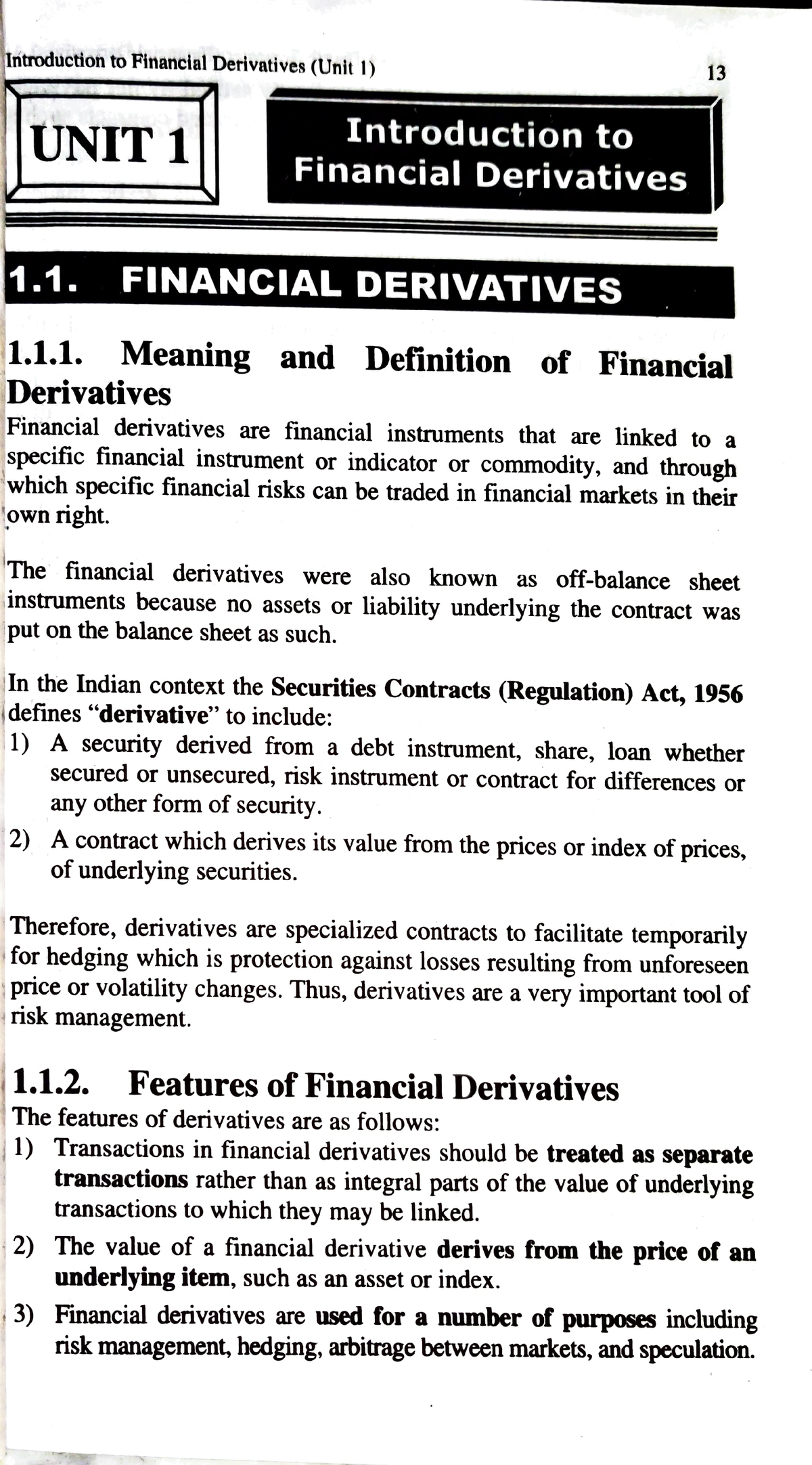 financial-derivatives-u-1-introduction-to-financial-derivatives-unit