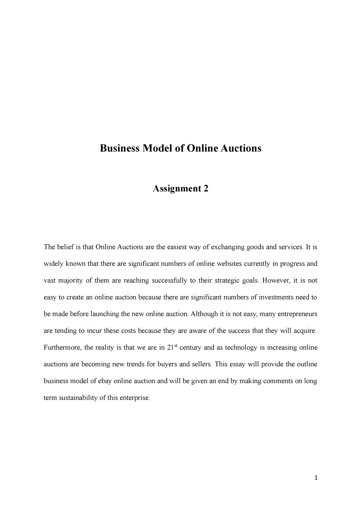 online auction thesis