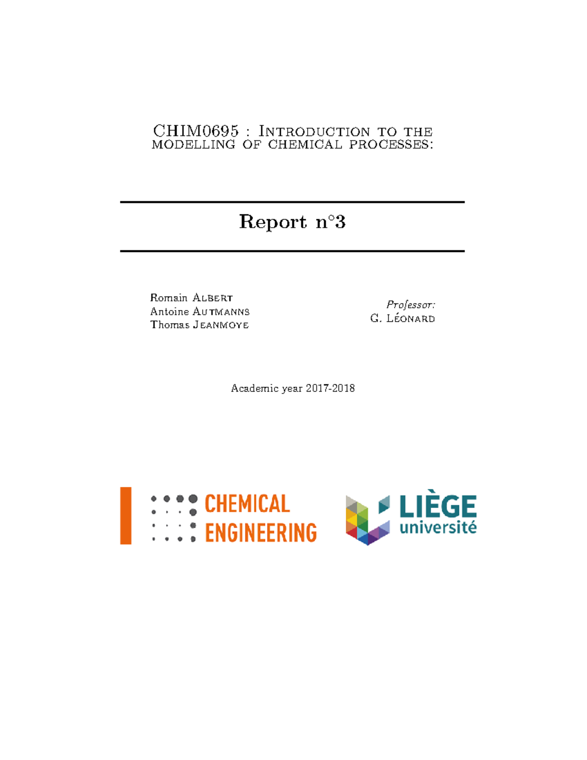 Modelling-report-3 - Modelling report for recycling - CHIM0695 ...
