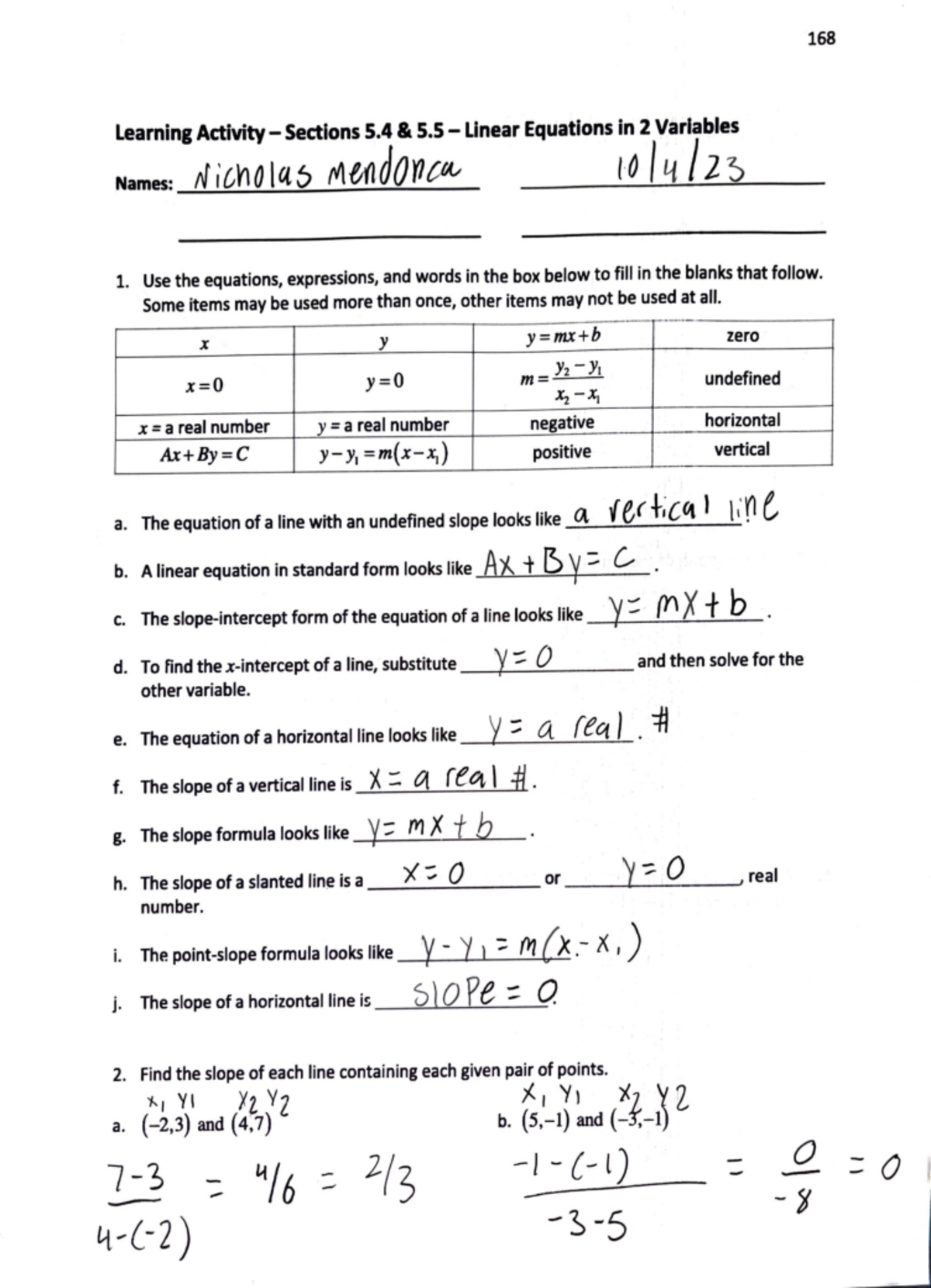 Adobe Scan Oct 4, 2023 - math - 168 Learning Activity- Sections 5 & S ...