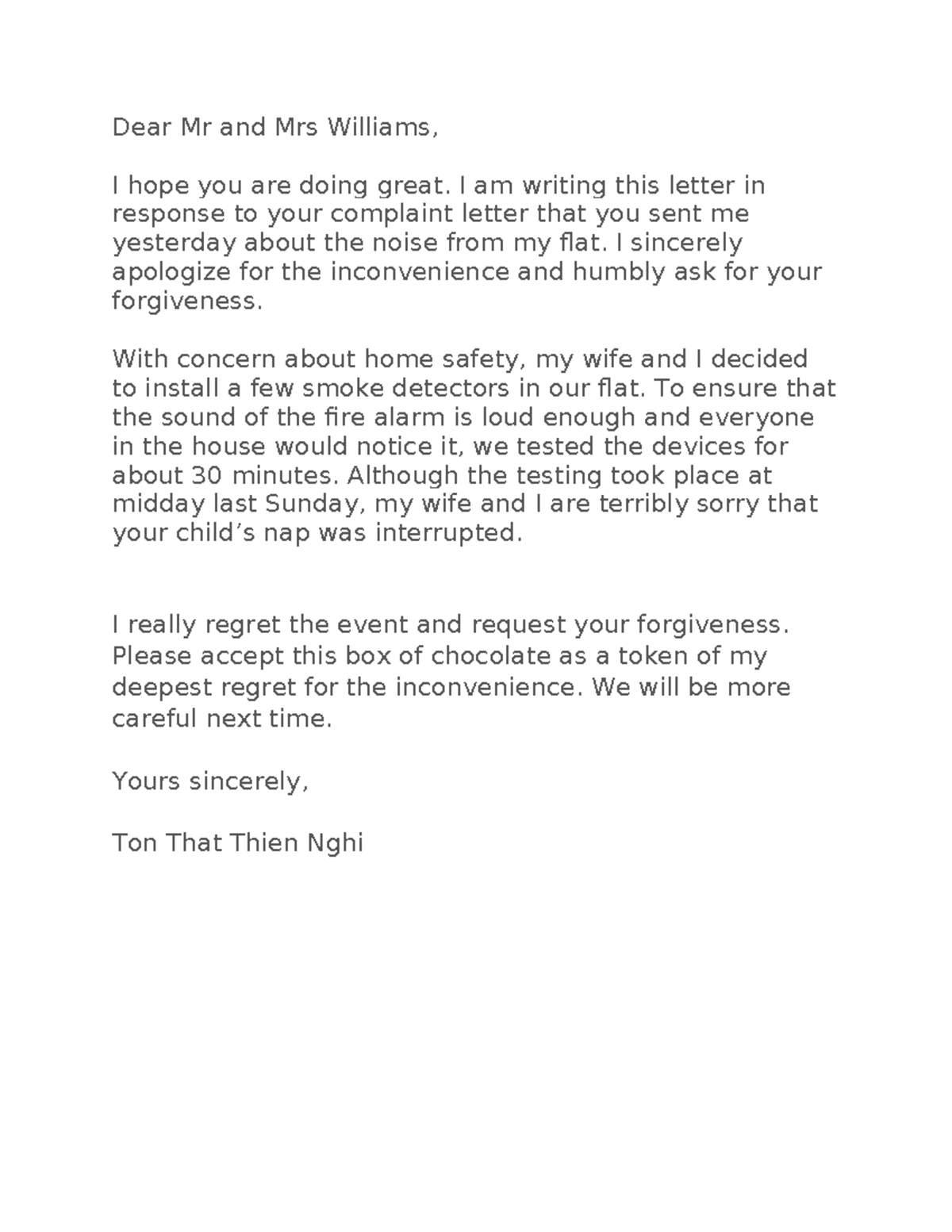 Topic 12 - sagfdahdafhfdhhd - Dear Mr and Mrs Williams, I hope you are ...