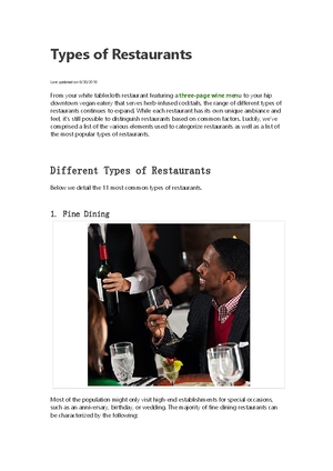 Restaurant Categorization Factors - Below are the broadest and most ...