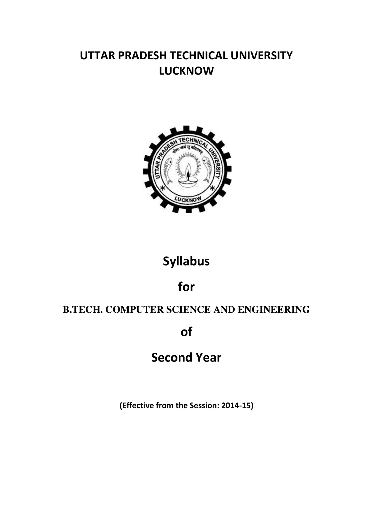 Btech II Comp Sc Engg Revised 02sep14 - UTTAR PRADESH TECHNICAL ...