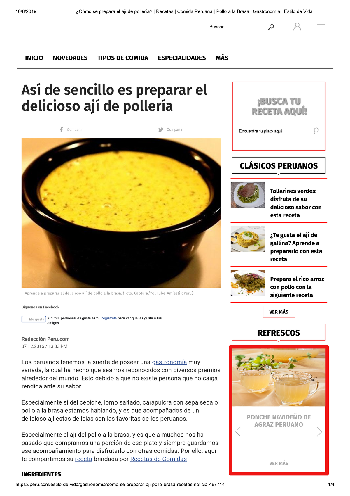 Cómo se prepara el ají de pollería Recetas Comida Peruana Pollo a la Brasa  Gastronomía Estilo de - Studocu