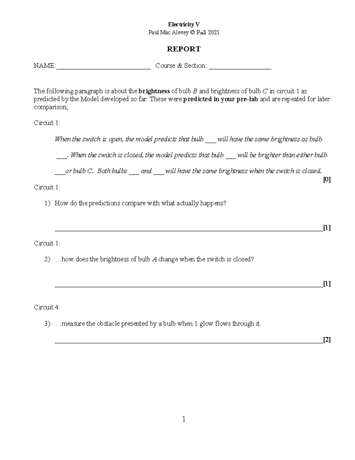 08.7 template for report on electricity V - Paul Mac Alevey © Fall 2021 ...
