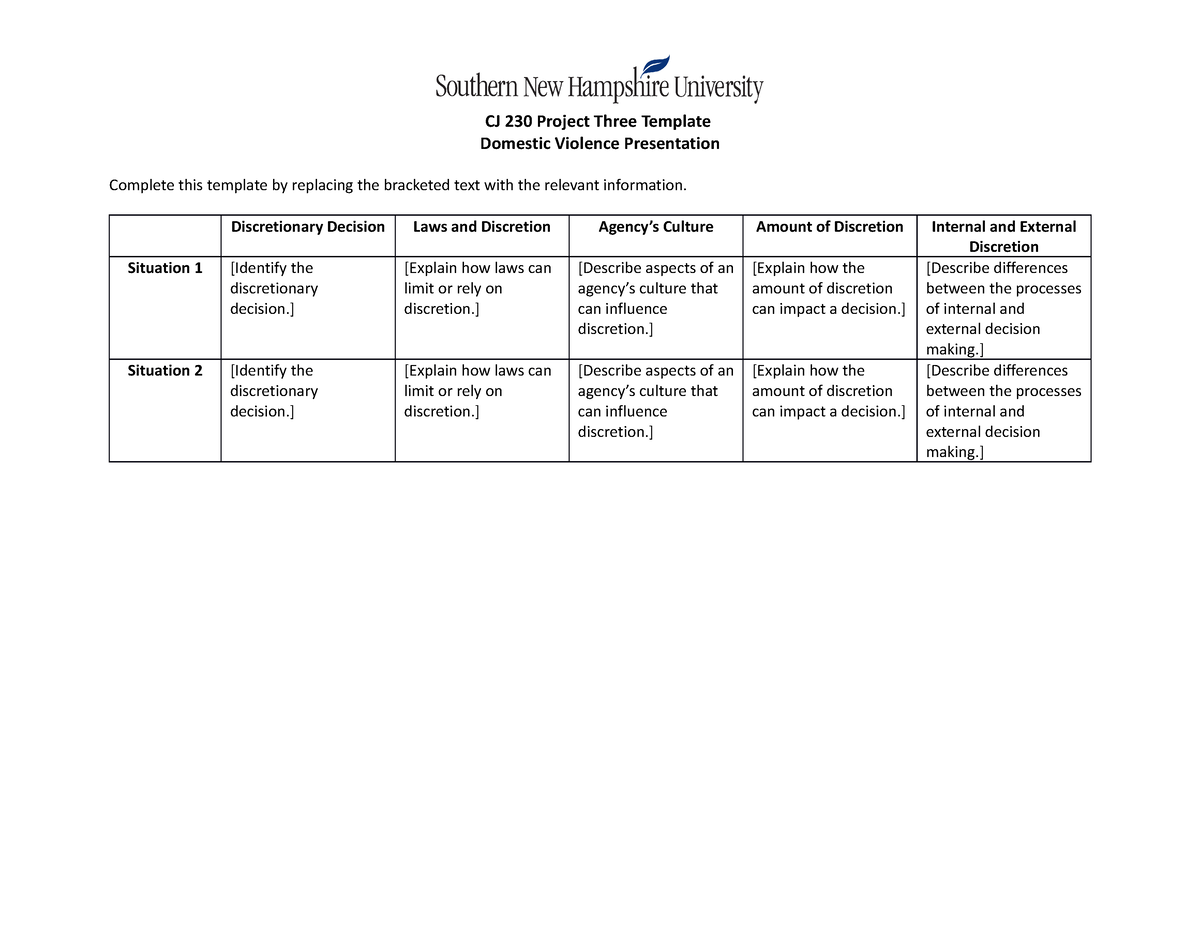 Cj 230 Project Three Template Cj 230 Project Three Template Domestic Violence Presentation 0825