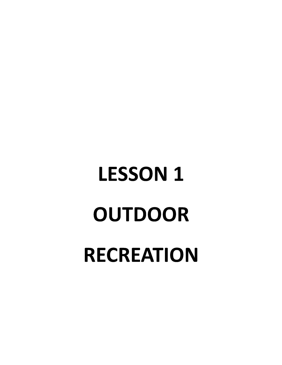 essay what is recreation