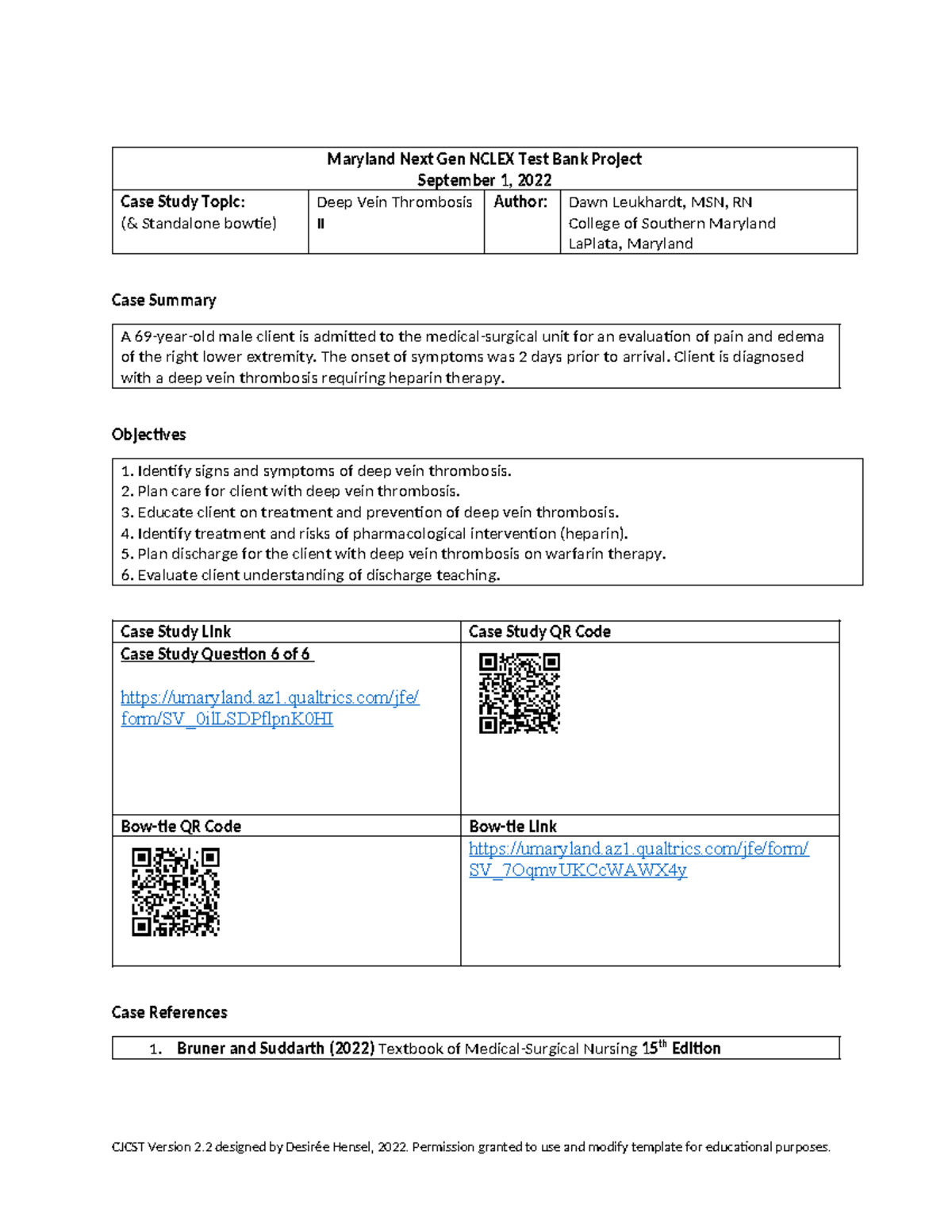 university of maryland nclex case study