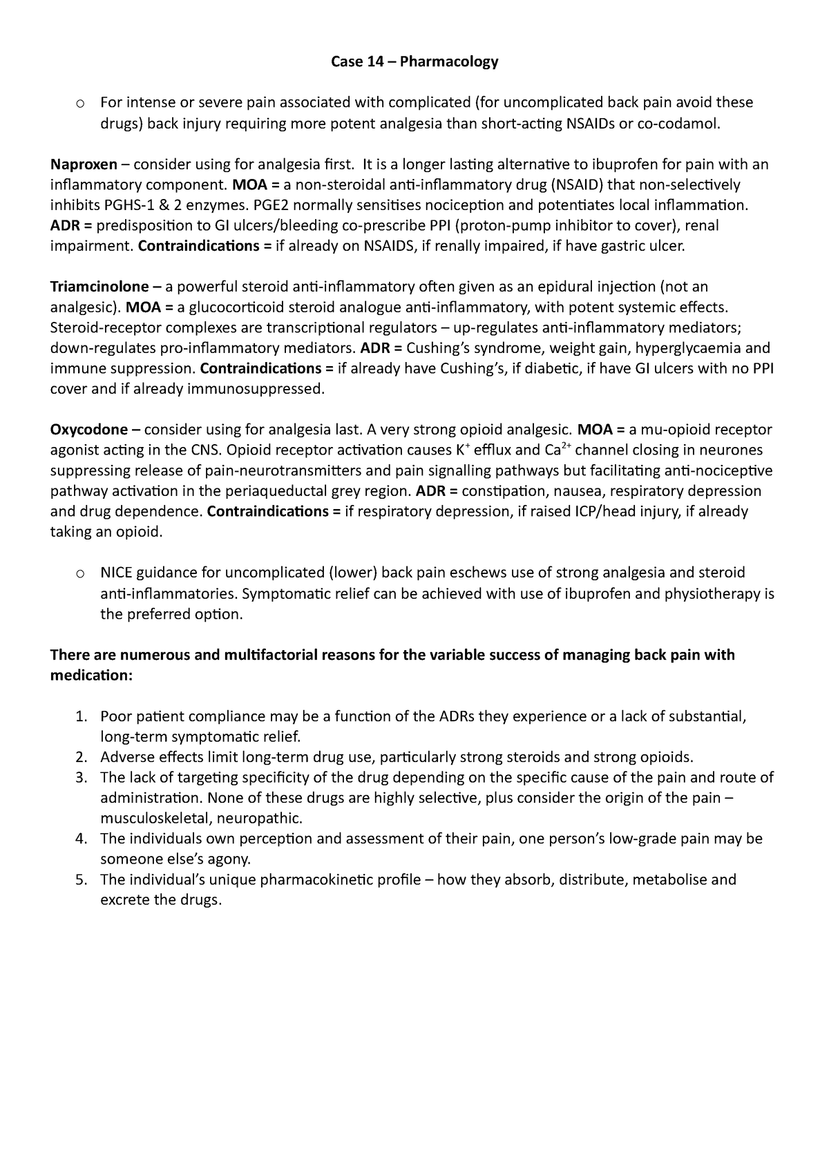 case study examples pharmacology