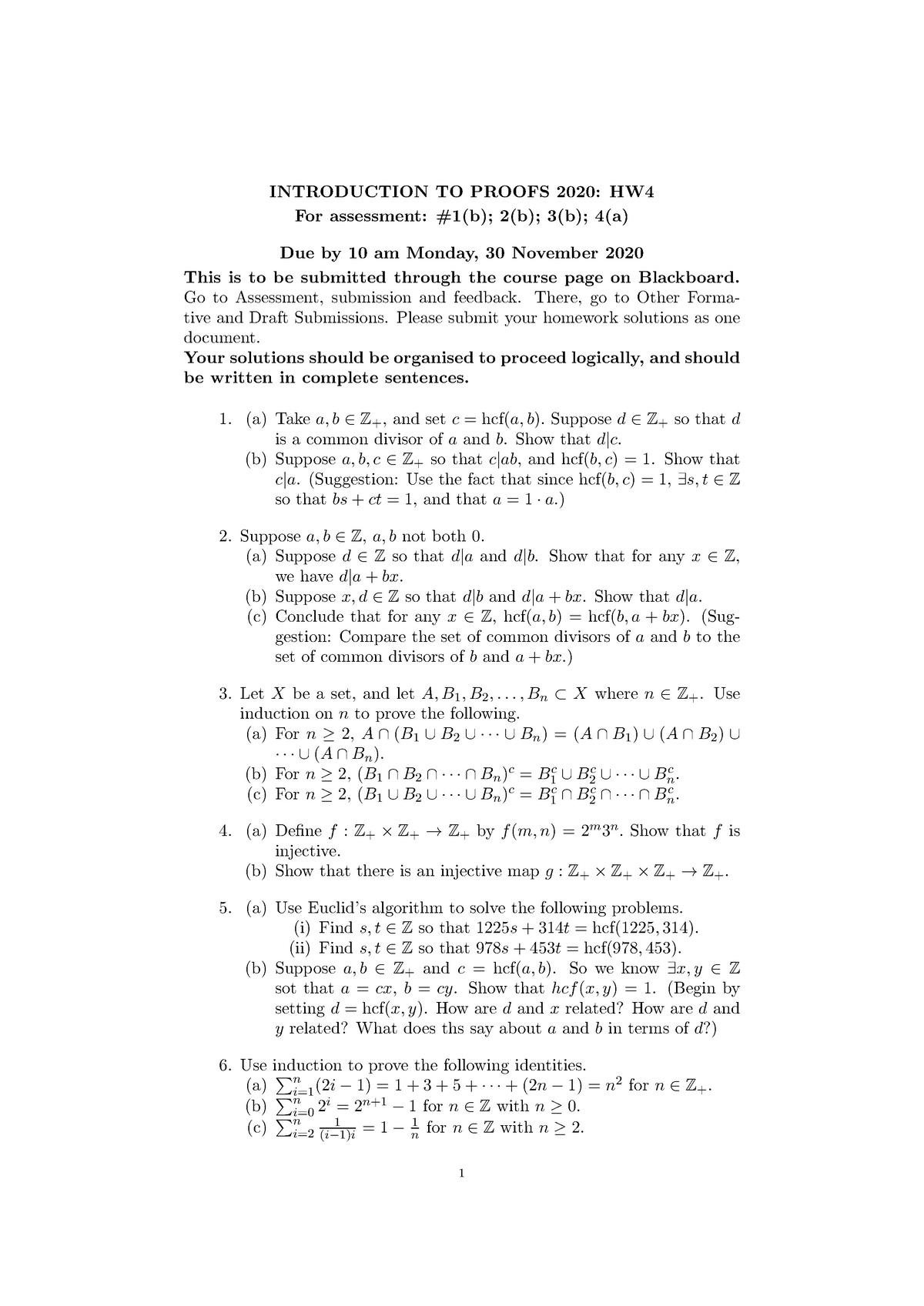 Intro To Proofs Hw 4 Studocu