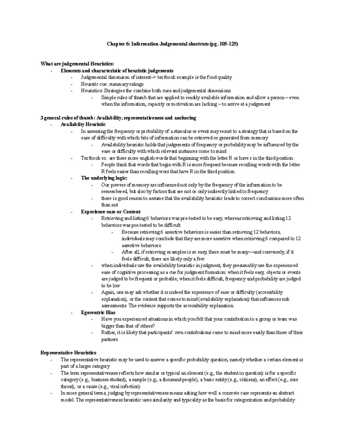 Chapter 6 Information Judgemental shortcuts - Chapter 6: Information ...