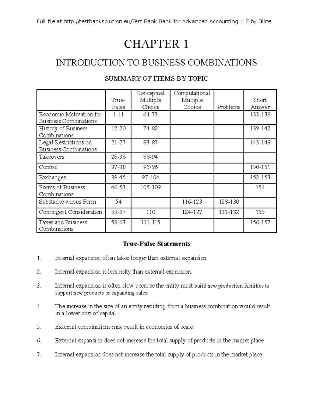 382235889 Test Bank Bank For Advanced Accounting 1 E By Bline - CHAPTER ...