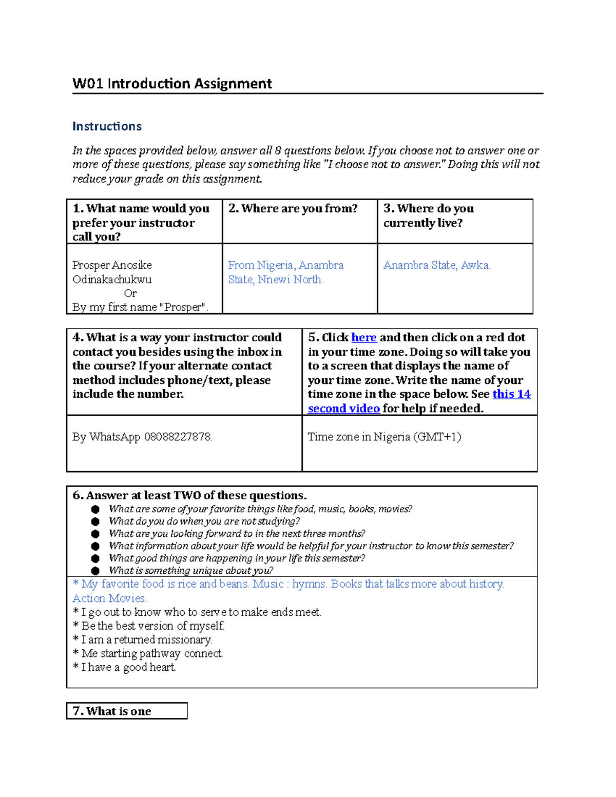 W01Introduction Assignment - W01 Introduction Assignment Instructions ...