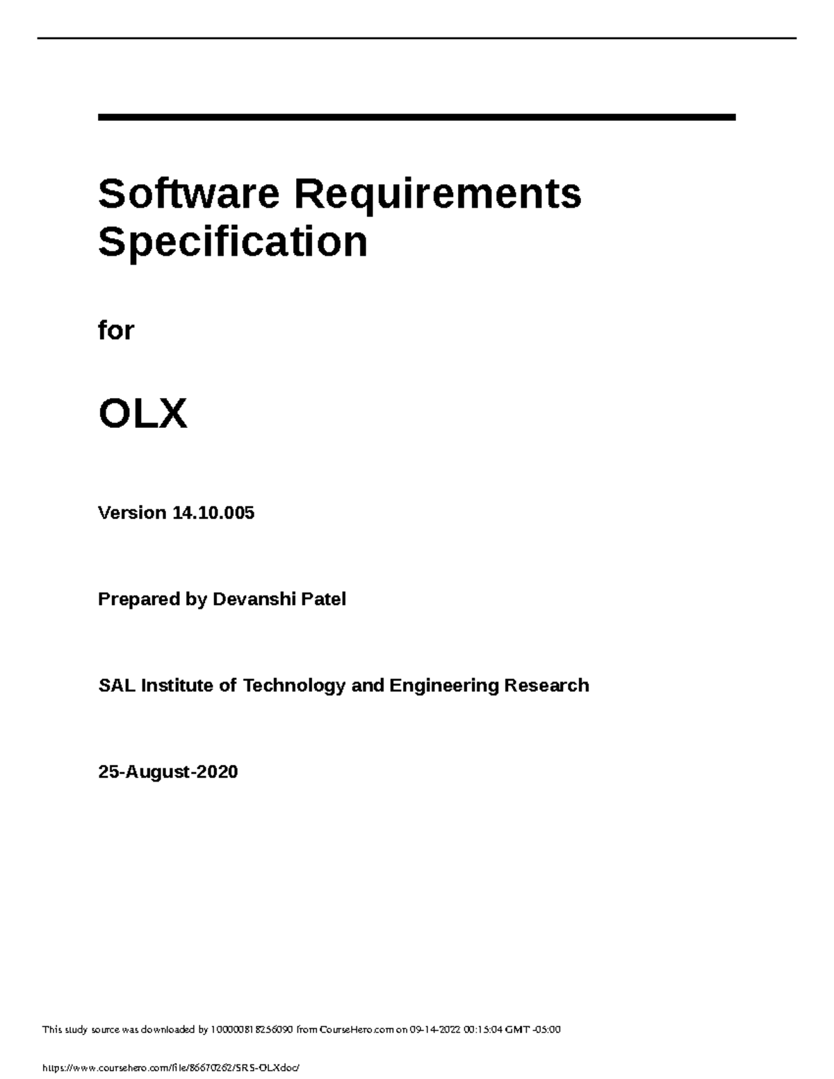SRS OLX - hello - Software Requirements Specification for OLX Version ...