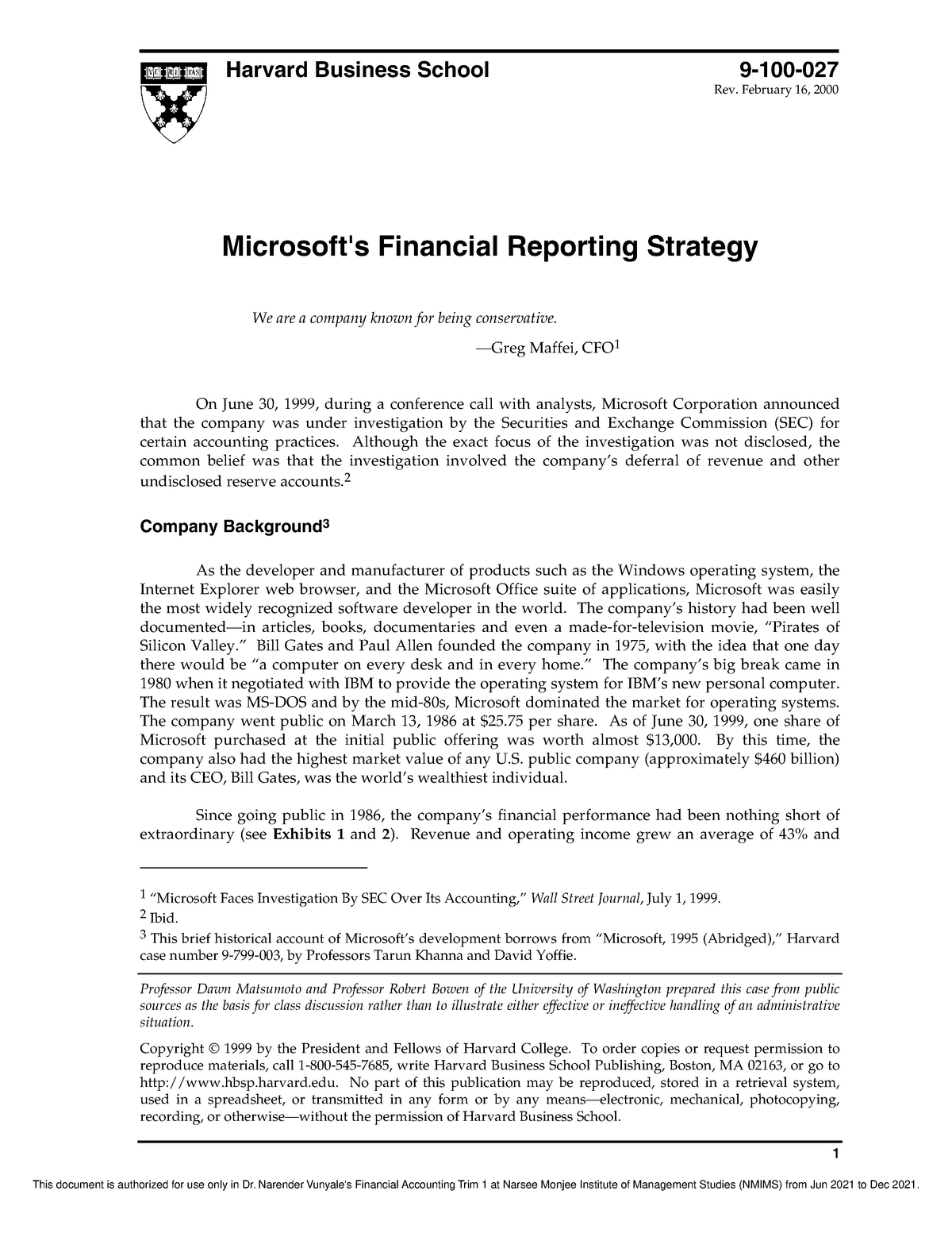 harvard business review microsoft case study