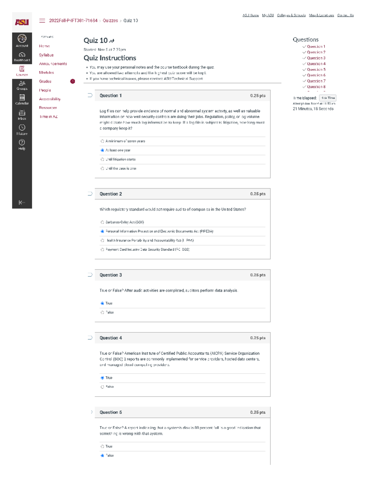 Module 10 quiz set 2 ASUHome MyASU Colleges Schools Map Contact Us ESu Quizzes Quiz 10 2022