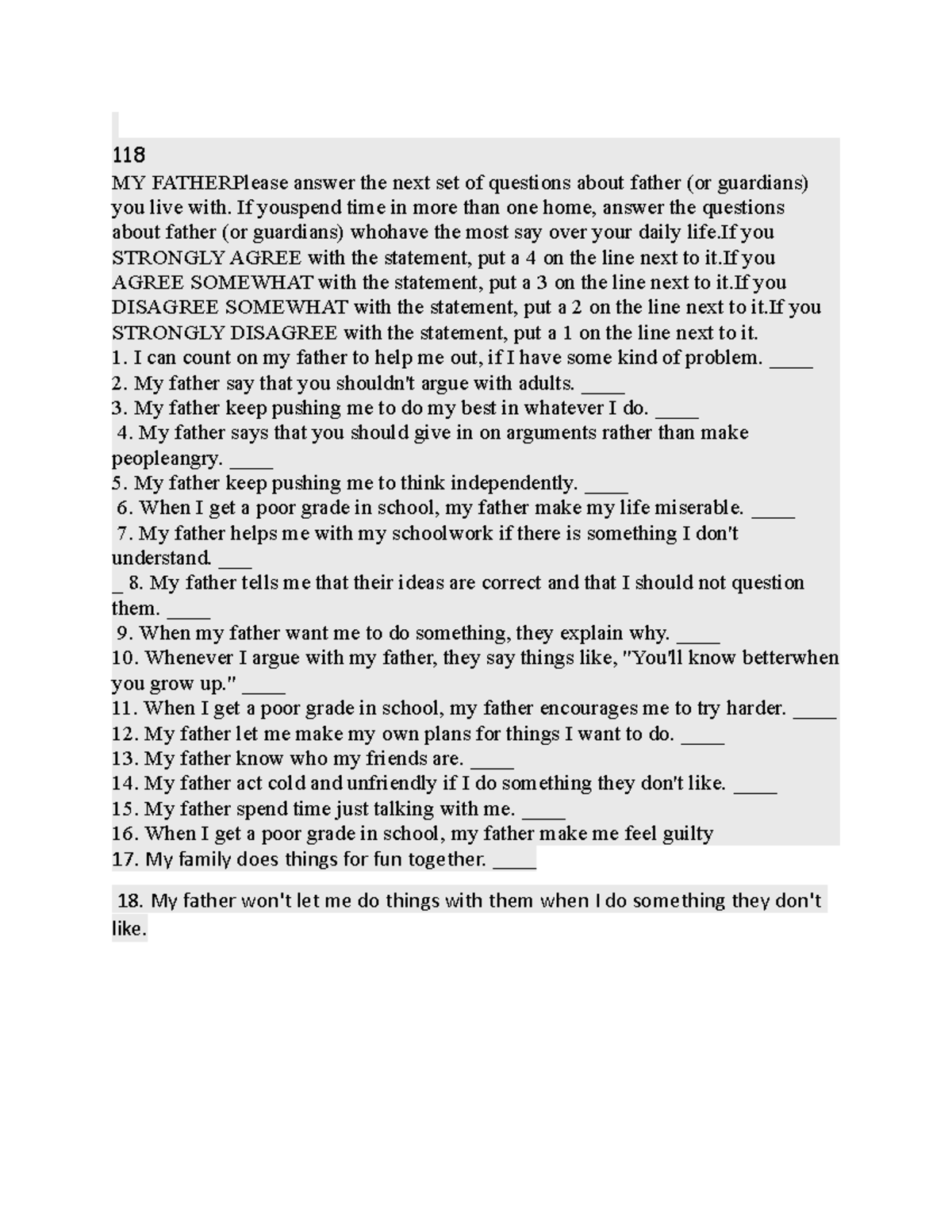 118 - lecture notes - MY FATHERPlease answer the next set of questions ...