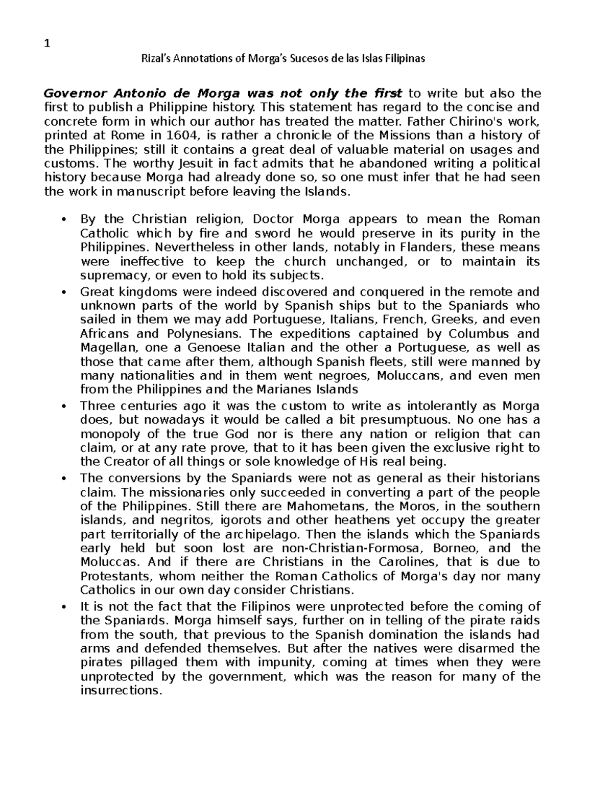 Rizal's Annotations of Morga's Sucesos - Rizal’s Annotations of Morga’s ...