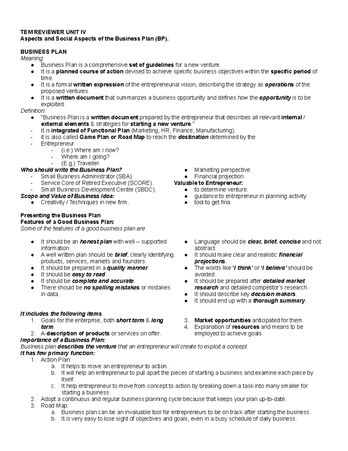 TEM - Reviewer Unit IV - TEM REVIEWER UNIT IV Aspects and Social ...