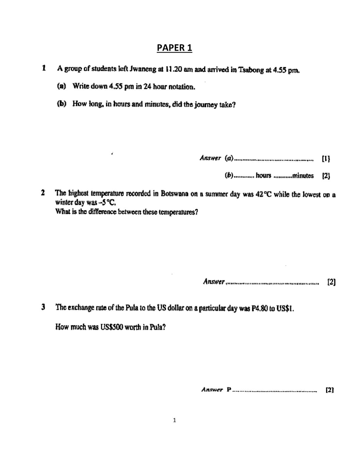 Bgcse Maths Paper 1 Questions - Mathematics - A B C D 20 14 PAPER - Studocu