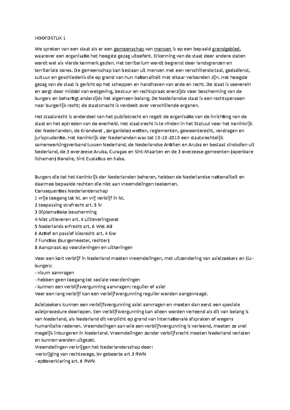 H1 - Samenvatting Praktisch Staatsrecht - HOOFDSTUK 1 We Spreken Van ...