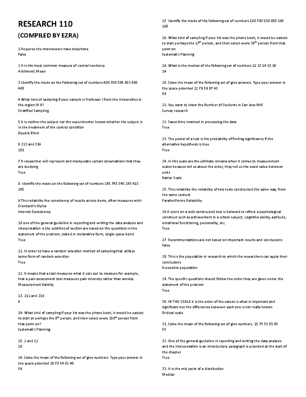 Research EXAM BY Pusong Wasak - RESEARCH 110 (COMPILED BY EZRA) 1 ...