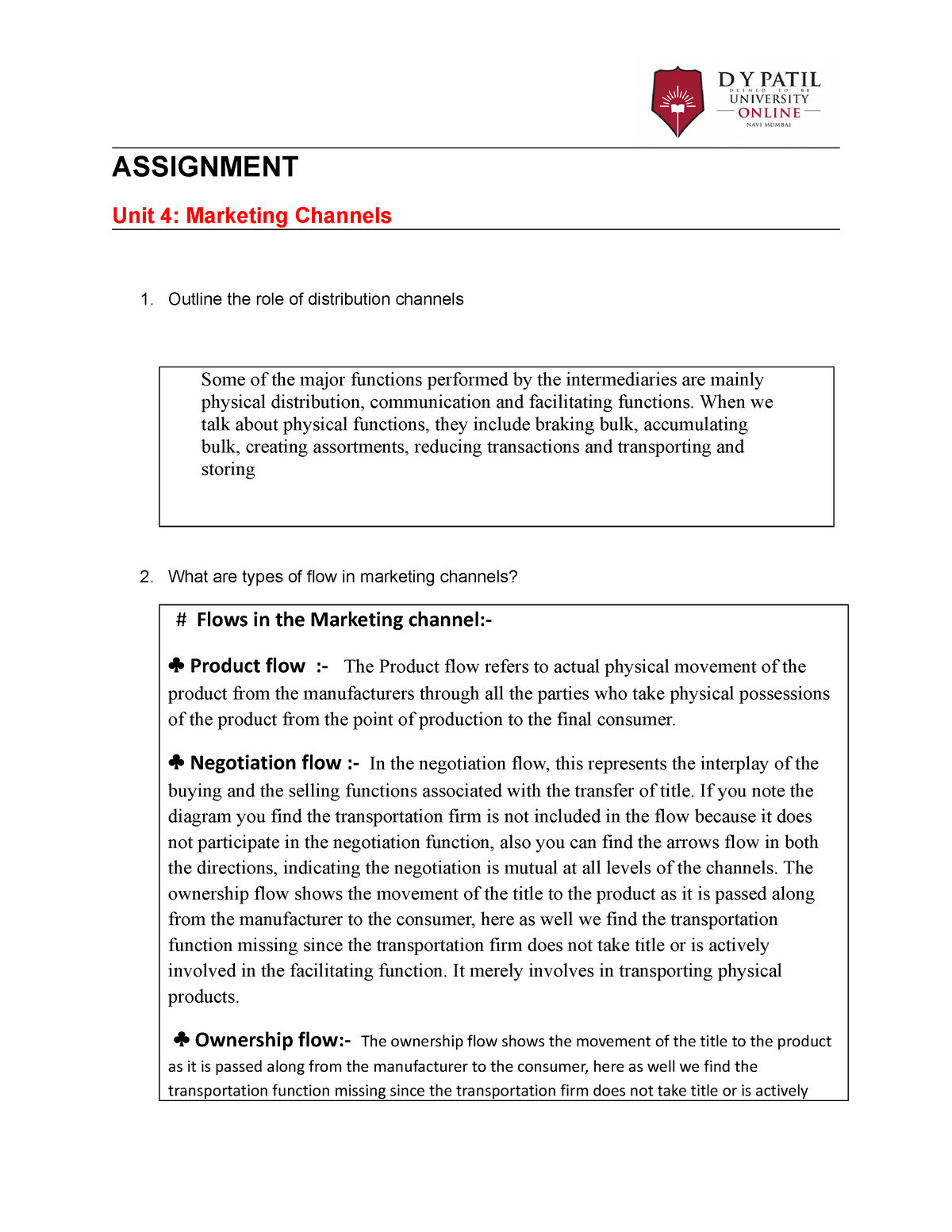 marketing management n4 assignment