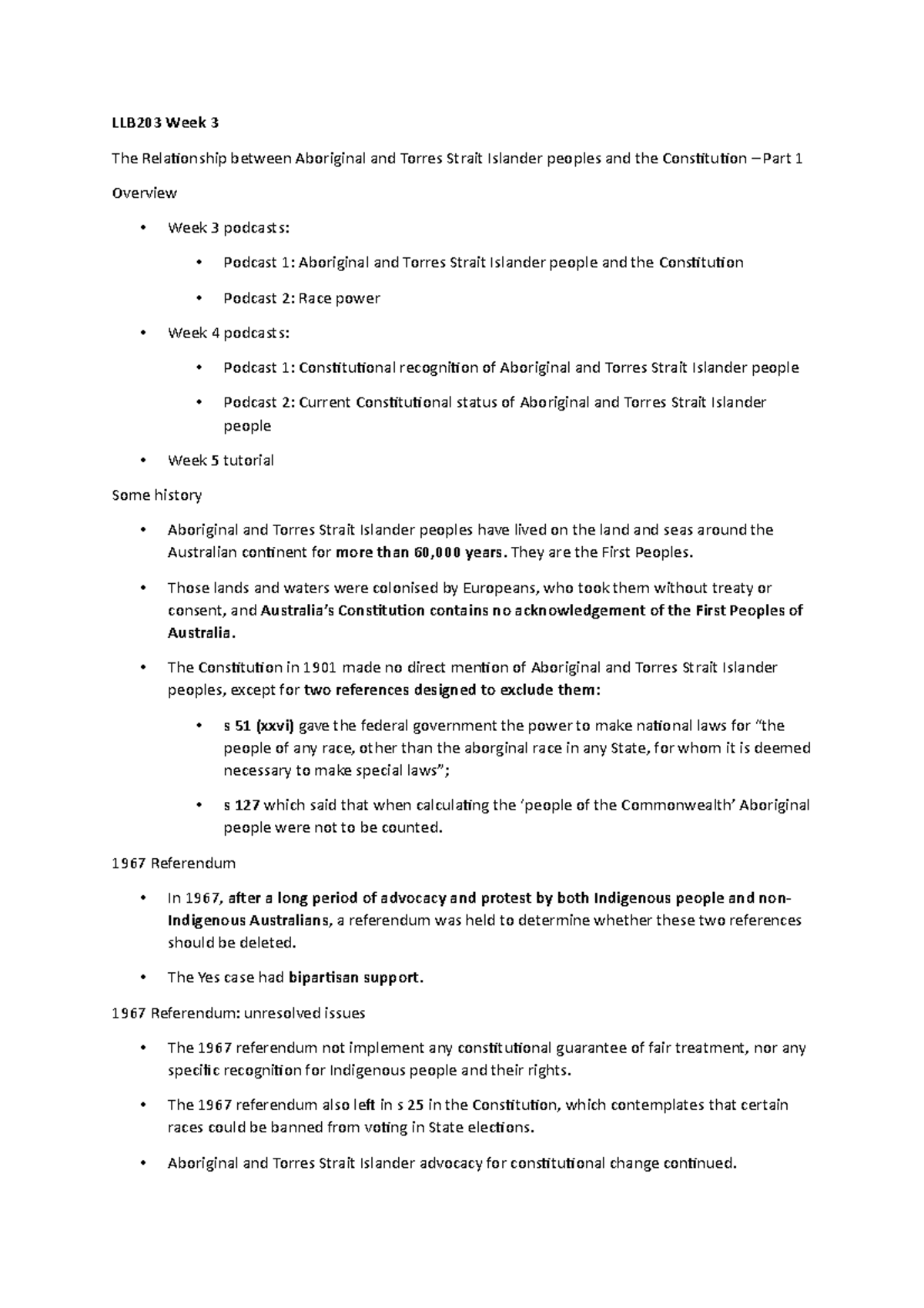 LLB203 Week 3 - Notes - LLB203 Week 3 The Relationship between ...
