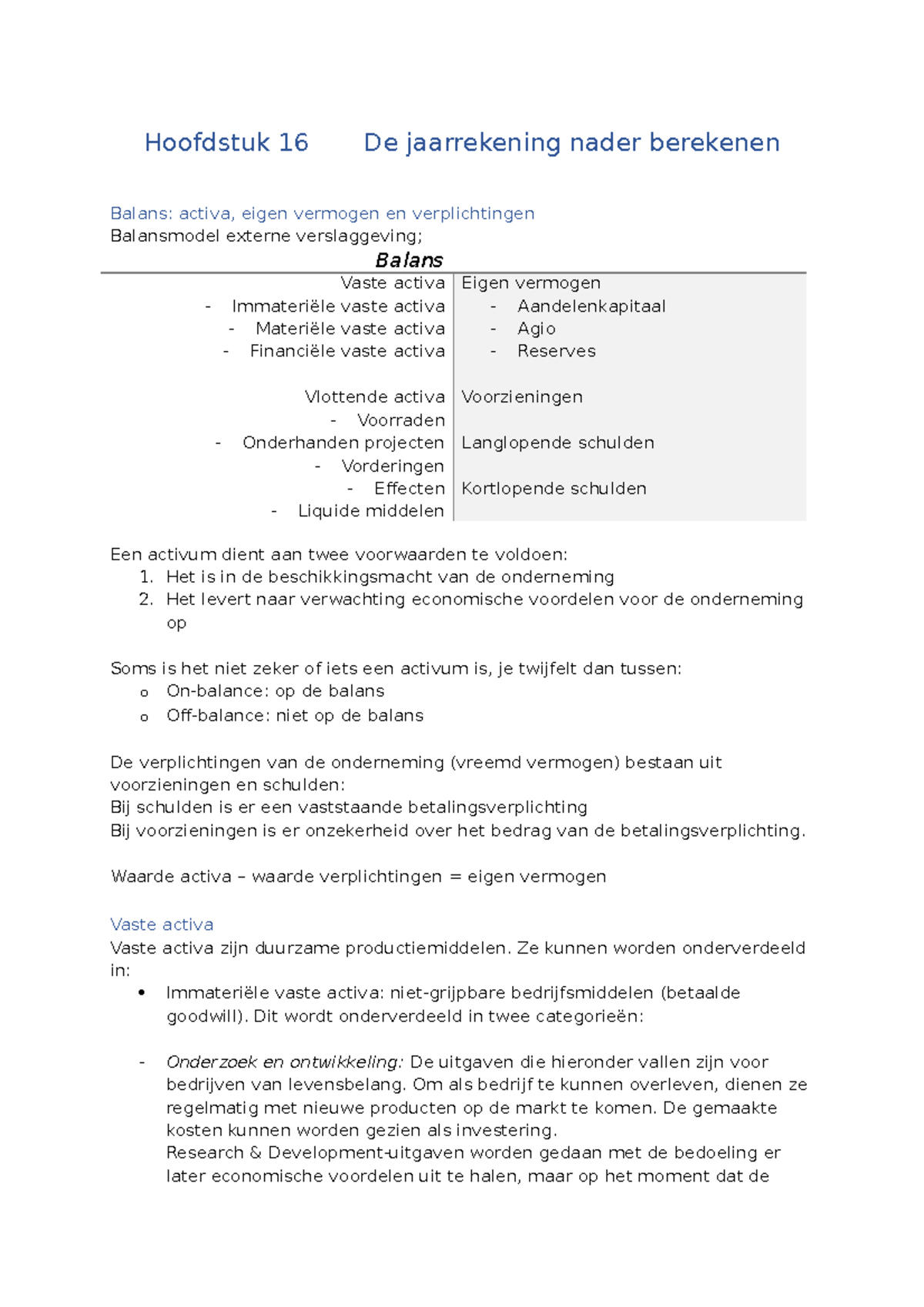 Financial Accounting - H16 - Hoofdstuk 16 De Jaarrekening Nader ...