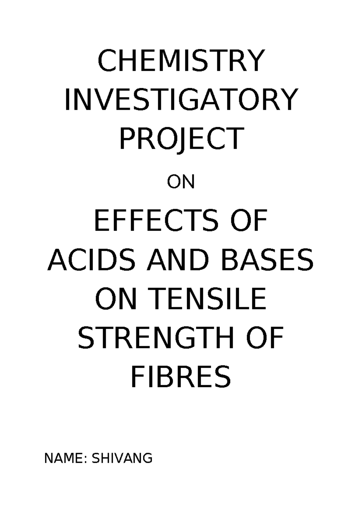 Chemistry Investigatory Project ON Effec - CHEMISTRY INVESTIGATORY ...