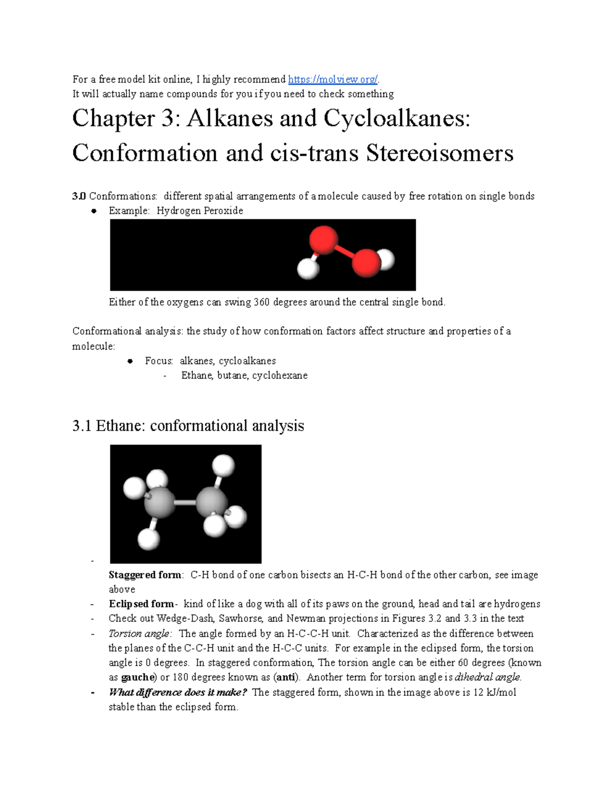 Ochem Chapter 3 - For A Free Model Kit Online, I Highly ...