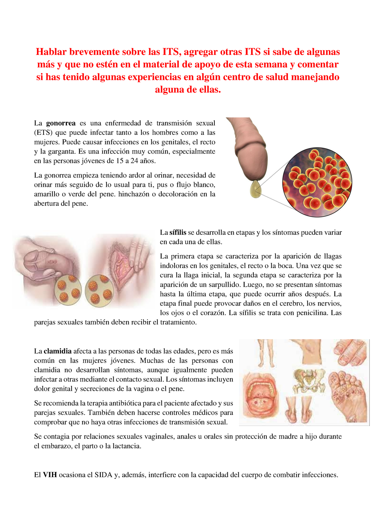 Salud Sexual Y Reproductiva Hablar Brevemente Sobre Las Its