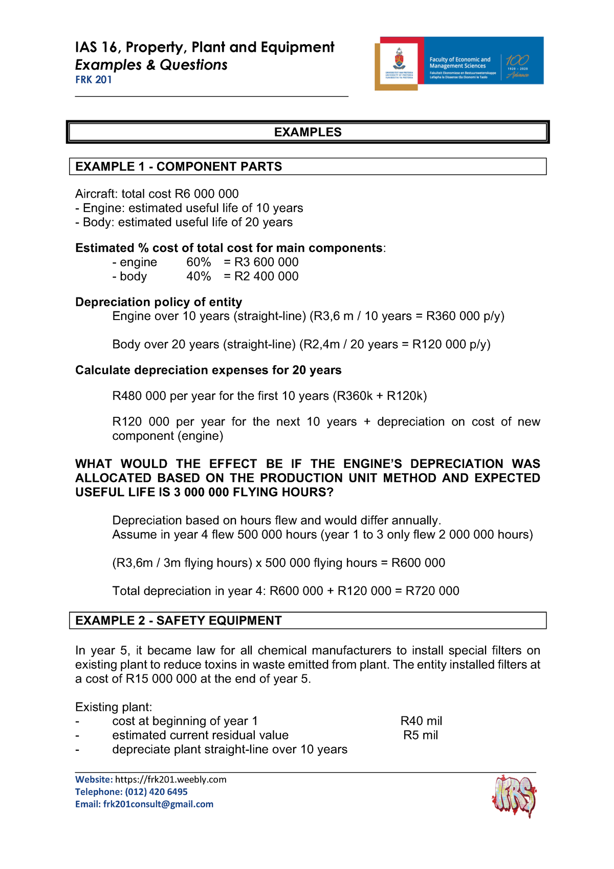 IAS 16 Examples And Questions - IAS 16, Property, Plant And Equipment ...