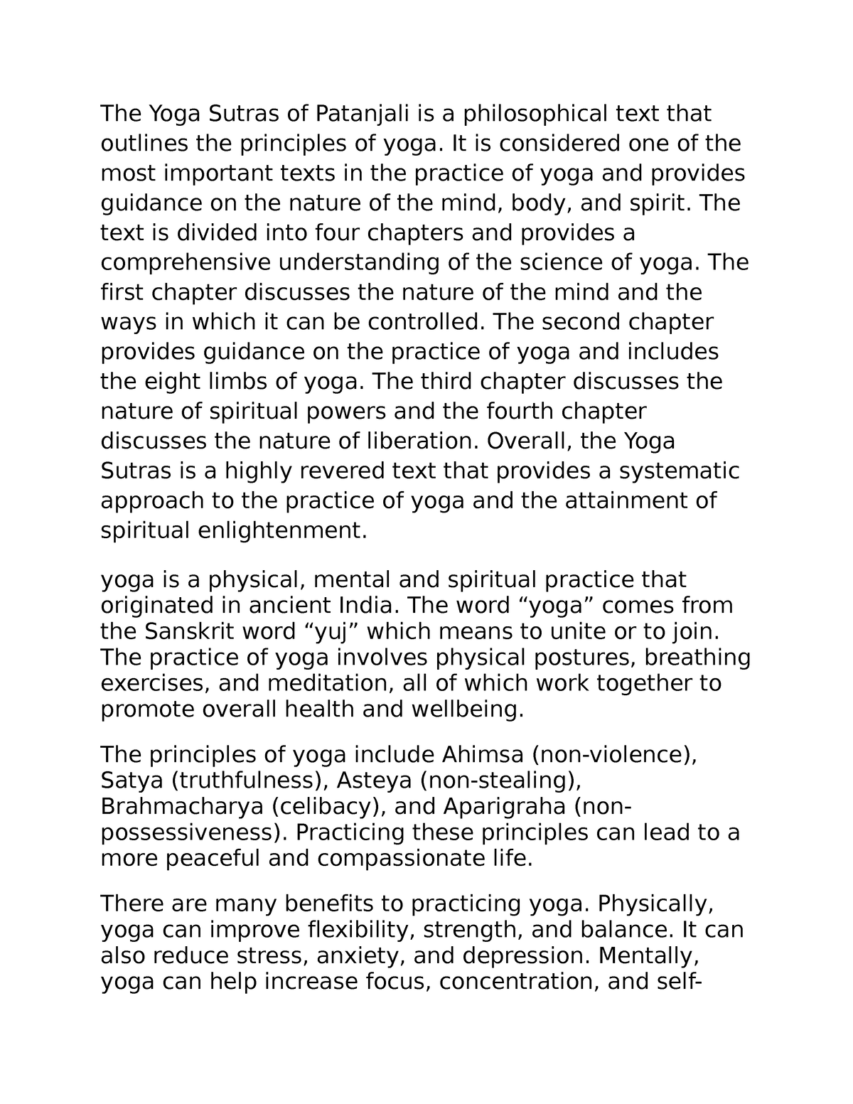 Yoga notes -daily life - The Yoga Sutras of Patanjali is a ...