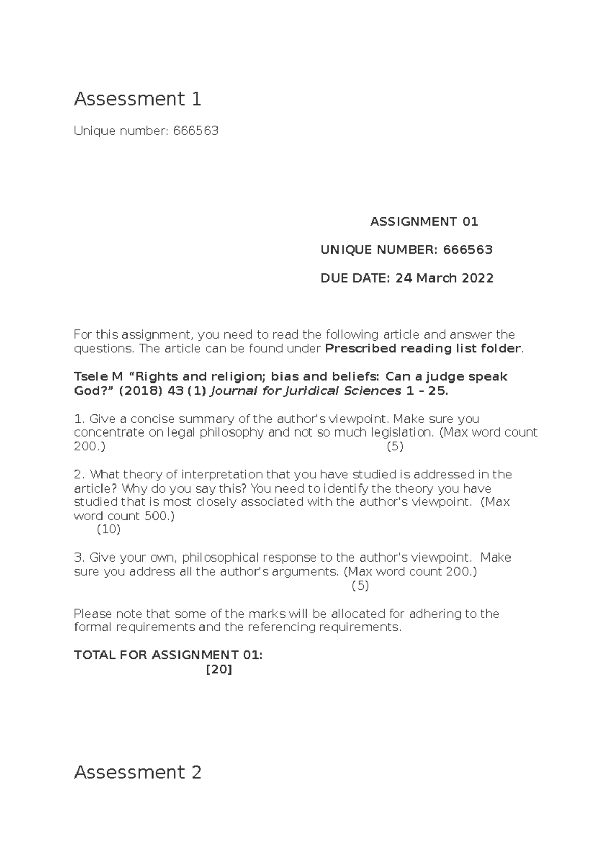 Lju 4801 Assessments Assignment Assessment 1 Unique Number 666563