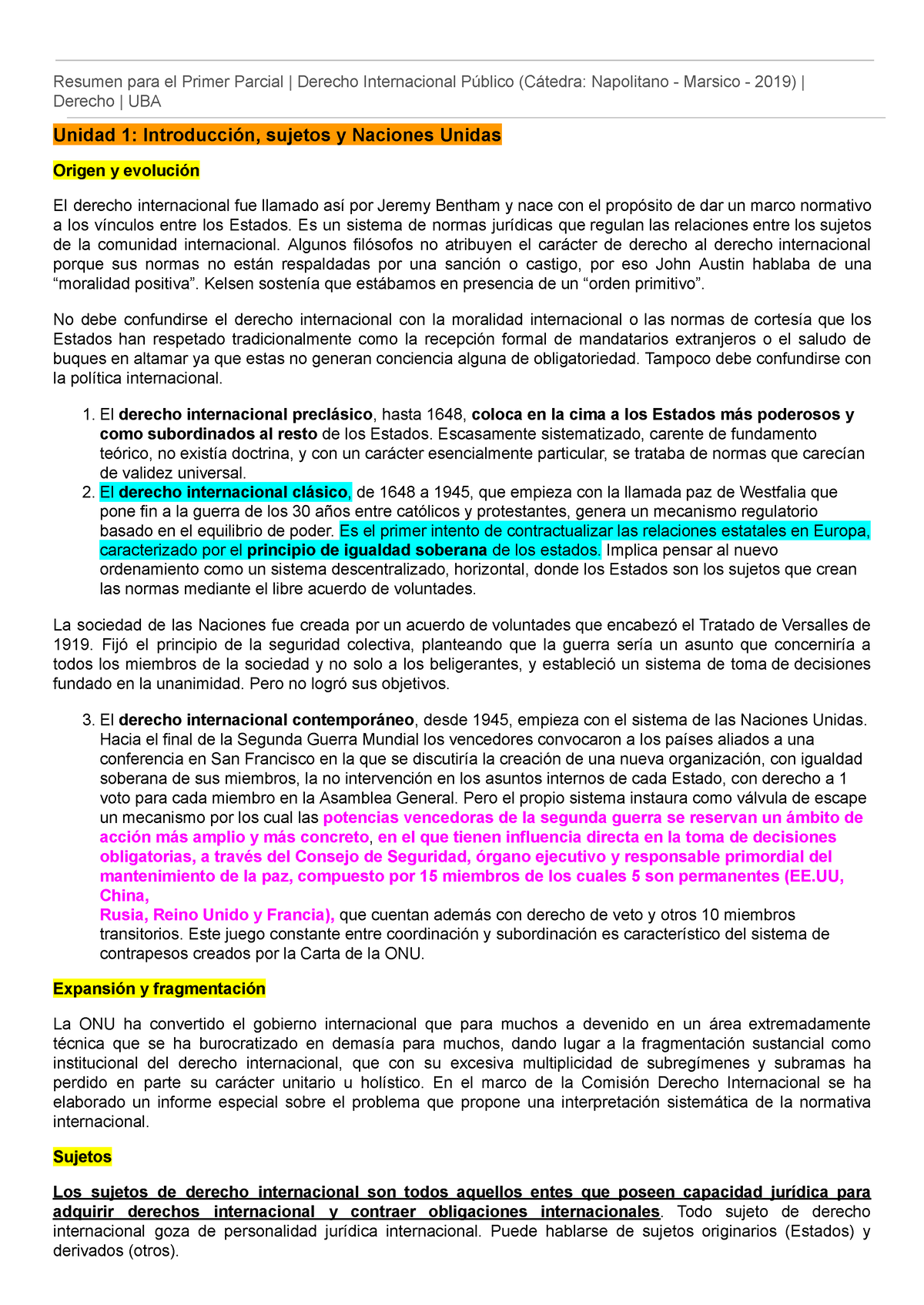 Resumen Para El Primer Parcial Derecho Internacional Público ...