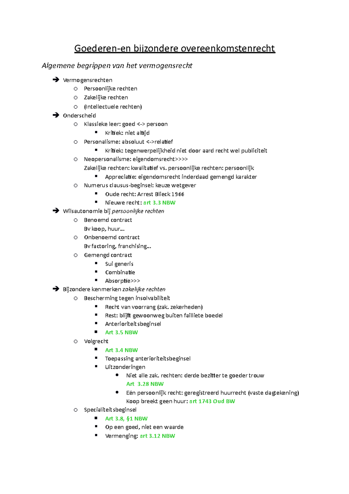 Samenvatting GBO 2020-21 - Goederen-en Bijzondere Overeenkomstenrecht ...