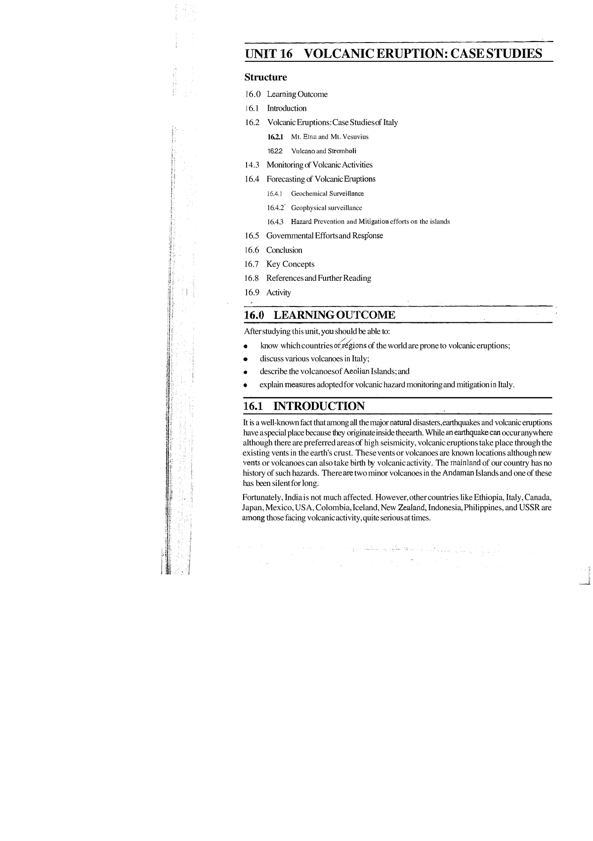 case study for volcanic eruption