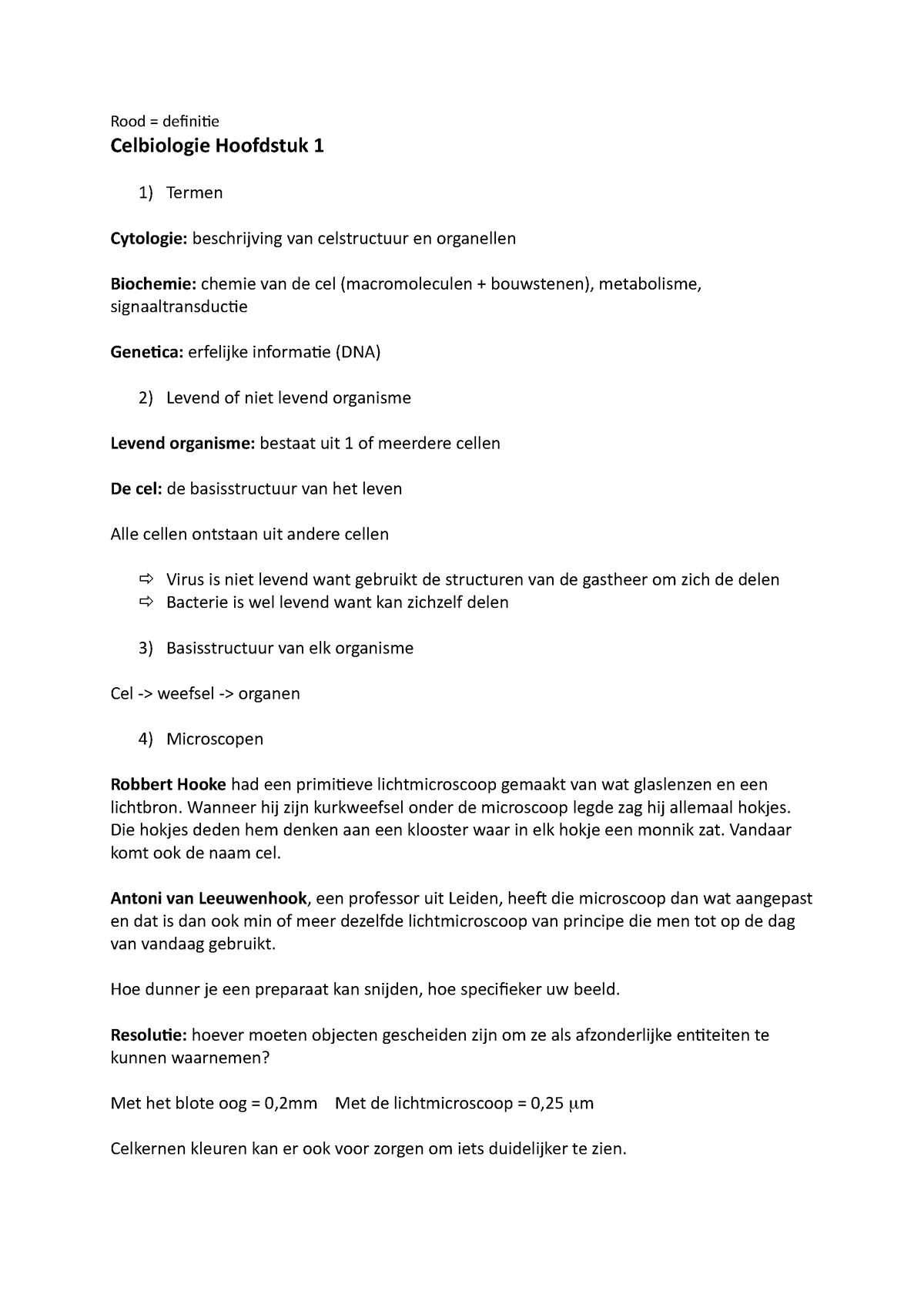 Celbiologie Samenvatting Deel 1 - Moleculaire Celbiologie - KU Leuven ...