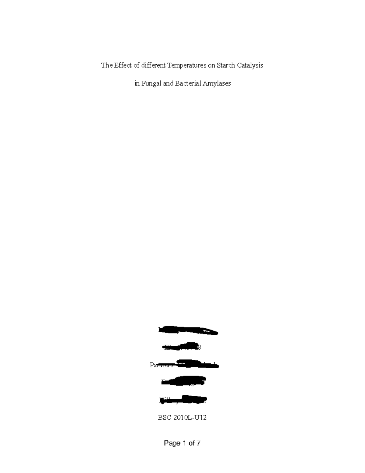 Lab report 4 BIO - The Effect of different Temperatures on Starch ...