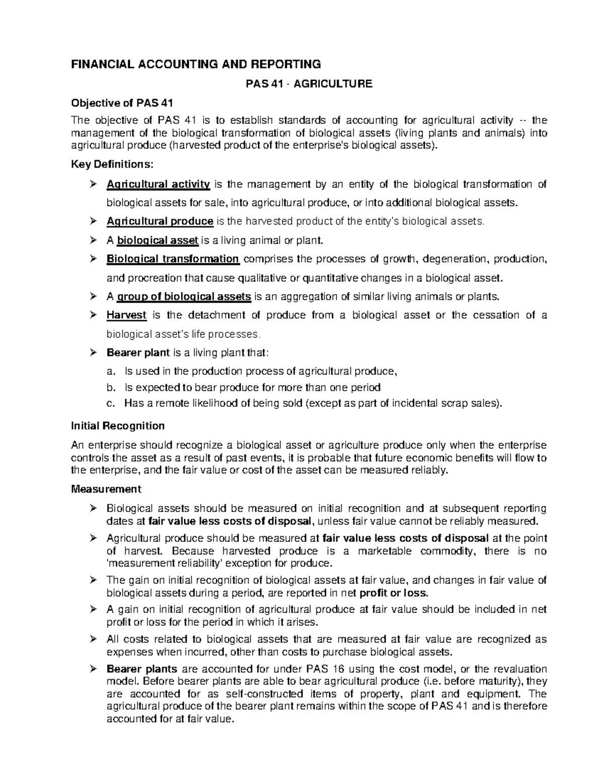 Biological Assets - FINANCIAL ACCOUNTING AND REPORTING PAS 41 ...